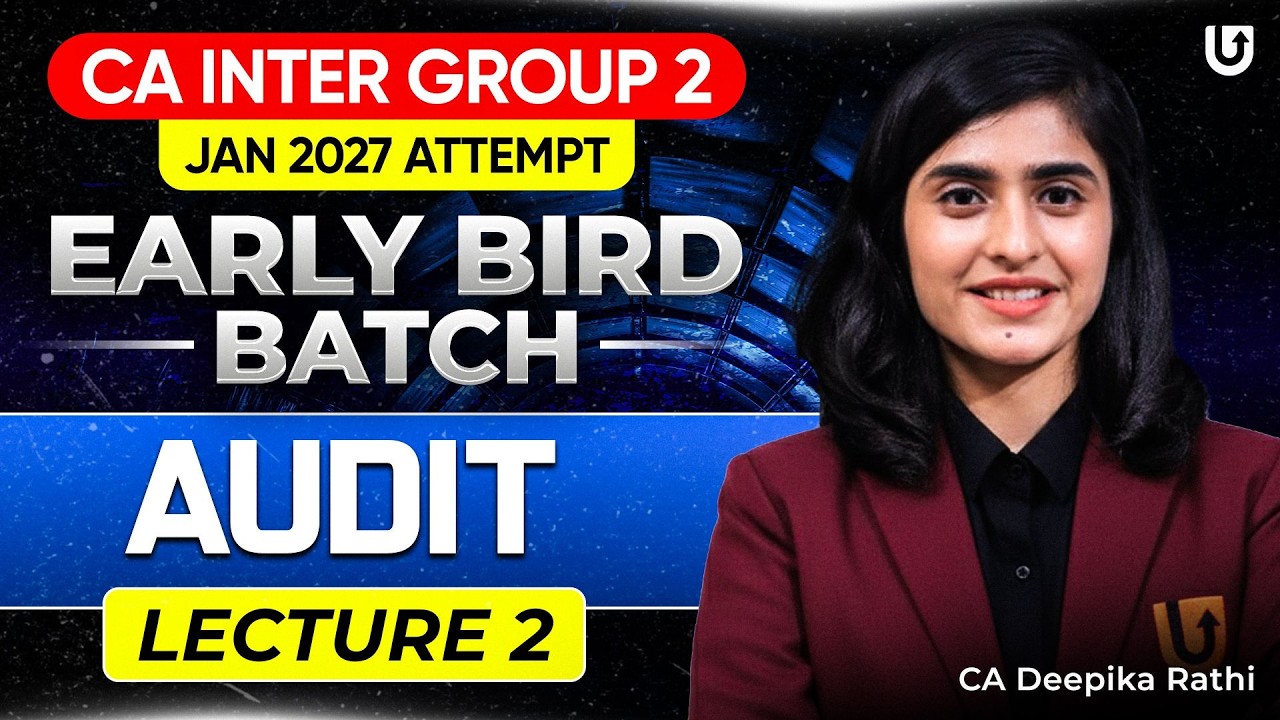 CA Inter Group 2 Audit |  Early Bird Batch | Lecture 2 | Jan 2027 Attempt | CA Deepika Rathi