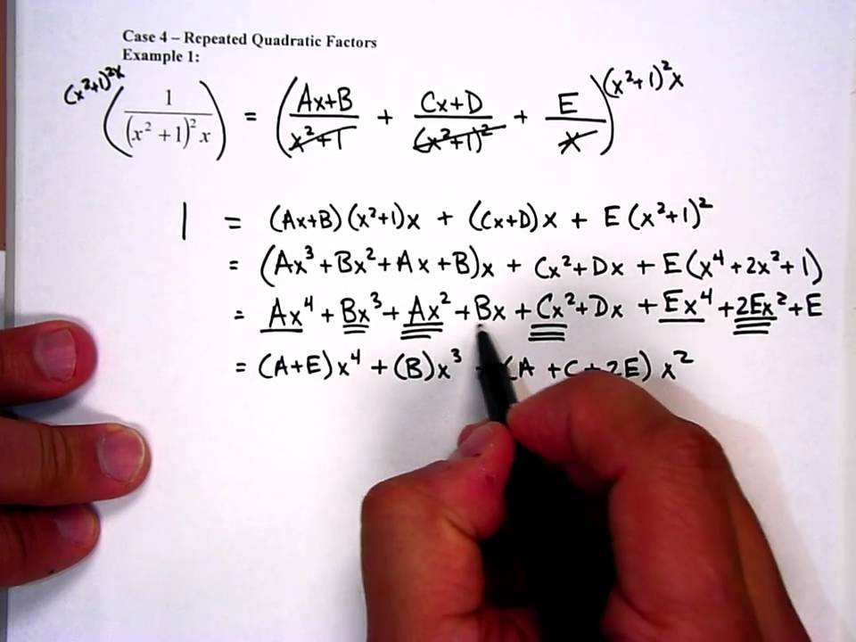 PC - 9.8 Partial Fractions, Case 4, Example 1