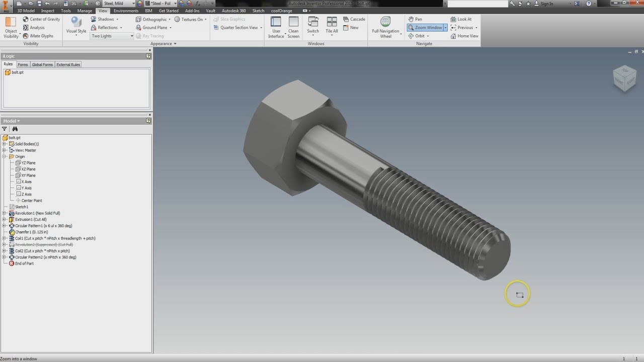 Autodesk Inventor Tutorial : How to model 3D Threads (Long/Explained)