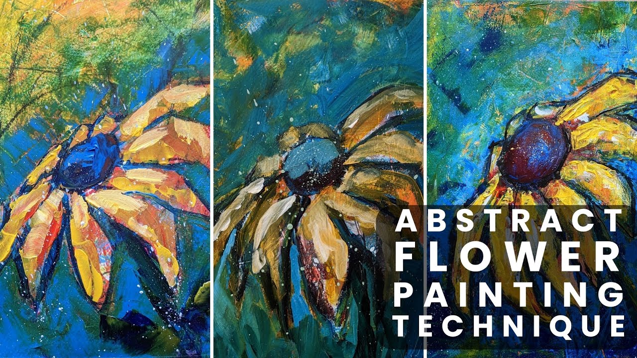 Abstract Flower Painting Warm-up Technique | 15 Minute Time Limit | Quick & Easy Painting Exercise