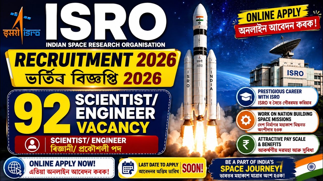 ISRO Recruitment 2026 &ndash; 92 Scientist/ Engineer Vacancy, Online Apply