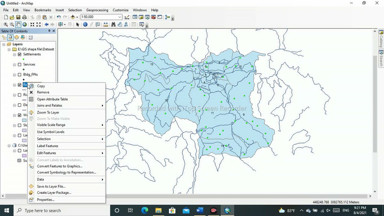 ArcGIS # Use of identify, clip and buffer tools