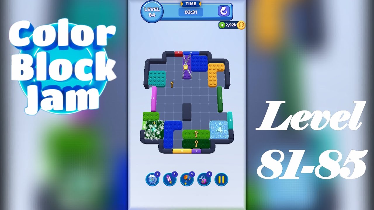 Color Block Jam Проходження рівнів з 81 по 85 / Solution Walkthrough levels 81-85