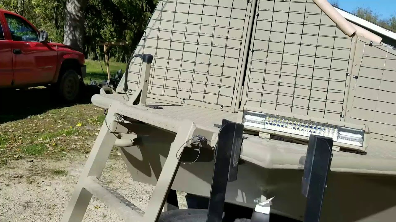 Custom hard blind duck boat
