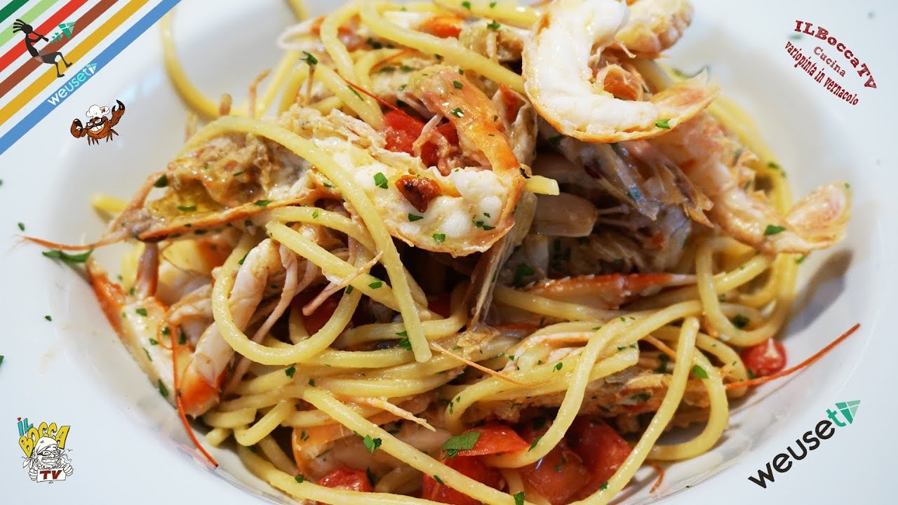 395 - Spaghetti ai crostacei freschi...anche se non te li peschi😜(primo di pesce facile e delicato)