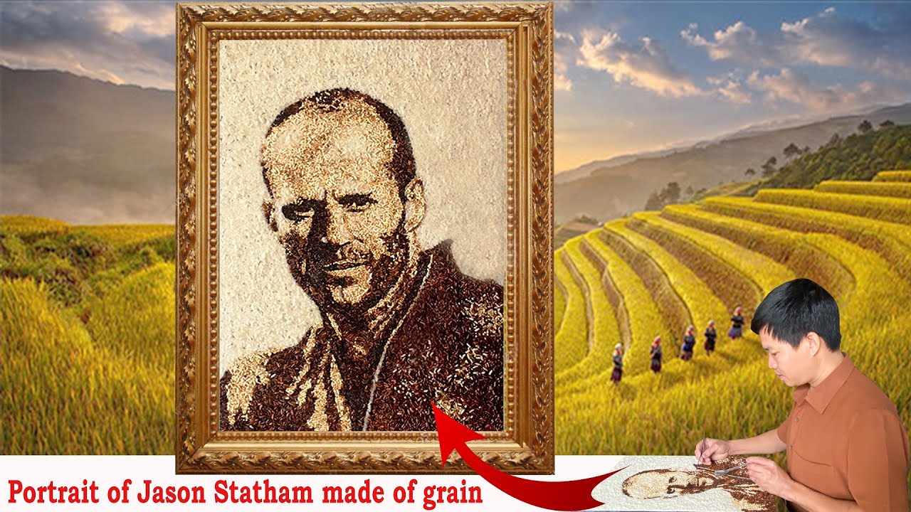 Portrait o f- Jason Statham - made of grain- #newideas #art #13