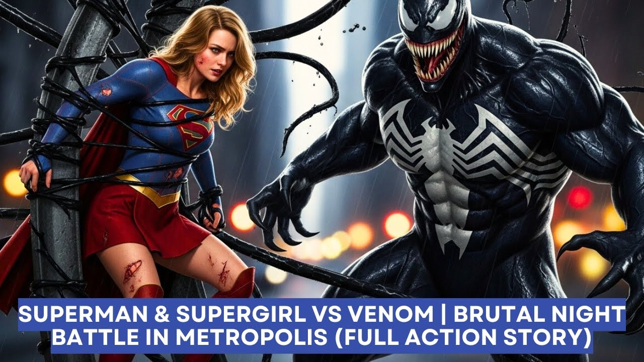 Venom vs Superman & Supergirl Metropolis Full Action Story Dark Superhero Fight Kidnaps Battle #ai 😜