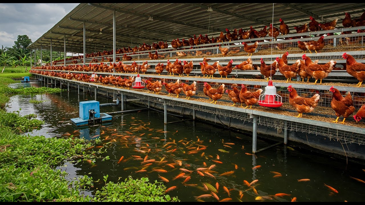Integrated Layer Poultry & Fish Farming | Layer Chicken-Fish Integrated Farming