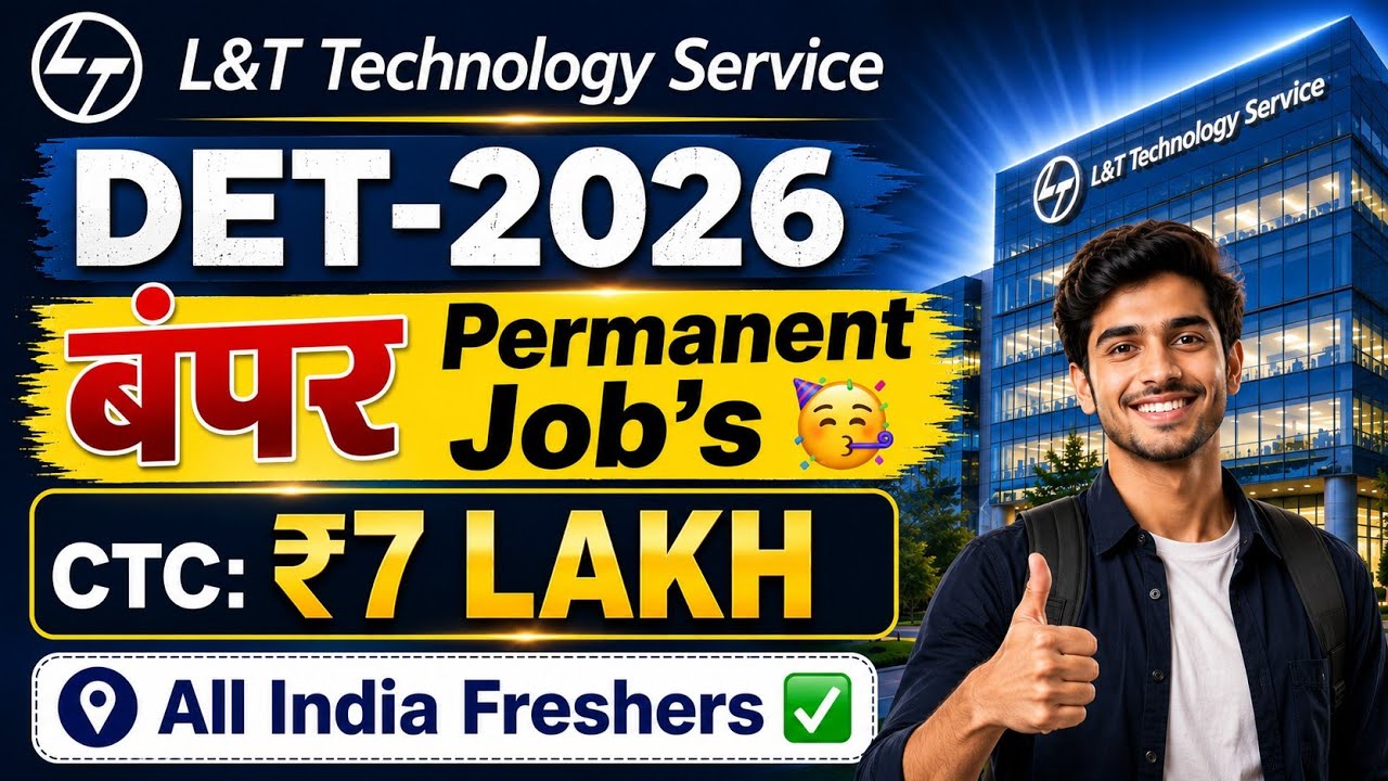 L&T Technology New Recruitment 2026 🥳 DET Permanent Job's Vacancy Out 😍 All India Freshers Eligible