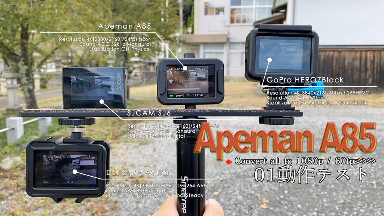 Apeman A85 ジンバル内蔵アクションカム 01動作テスト