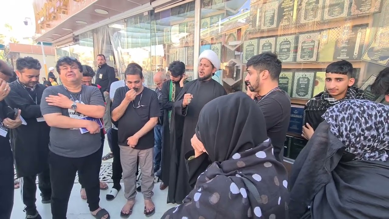 TZG Ashura 2023 - Masaib outside Hazrat Abbas haram by Moulana Javed Najafi, first ziyarat