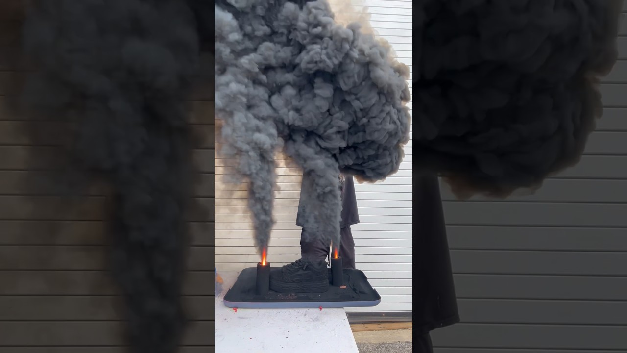 YOU CAN DYE SHOES WITH SMOKE BOMBS?!?! #kicks #custom #kizo #shoes #diy #smokebomb