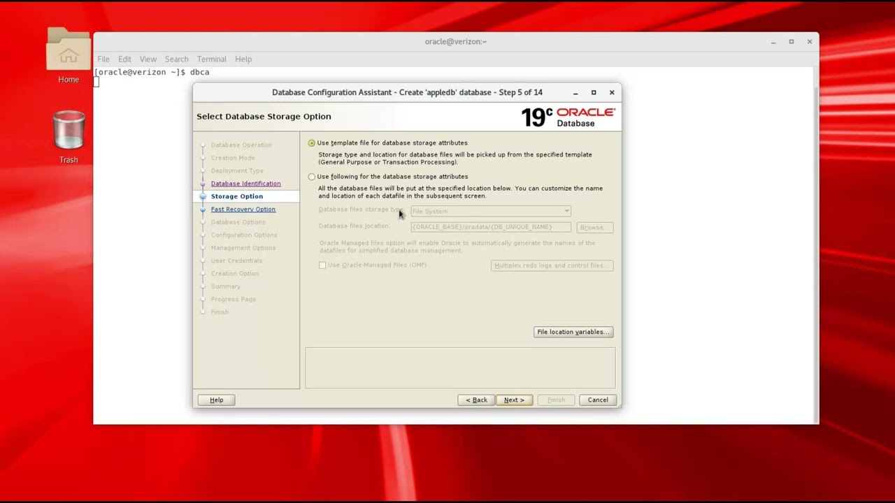 19C ORACLE DATABASE CREATION USING DBCA