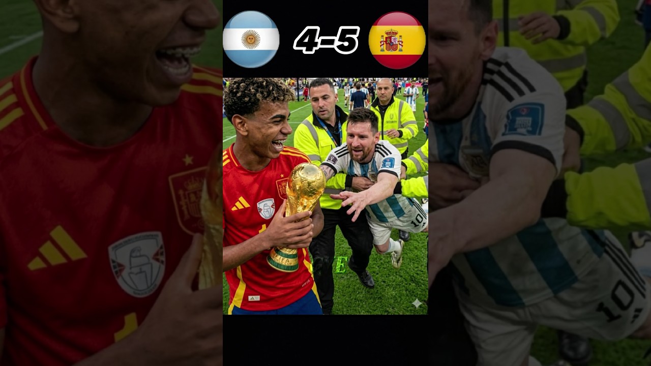 🔥 Argentina 🇦🇷 vs Spain 🇪🇸 | 9 Goals Thriller! Spain Win 5-4 🤯⚽ #Football #Shorts