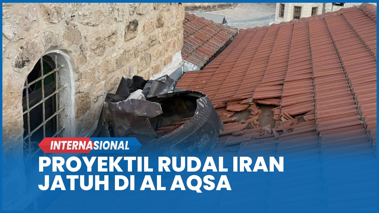 Serpihan Rudal Iran Jatuh di Kawasan Masjid Al Aqsa Ditembak Israel