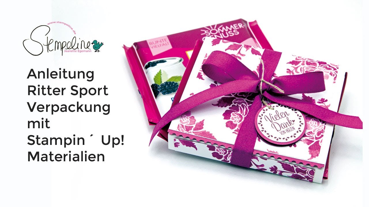 Anleitung Ritter Sport Verpackung mit Stampin´ Up! Materialien