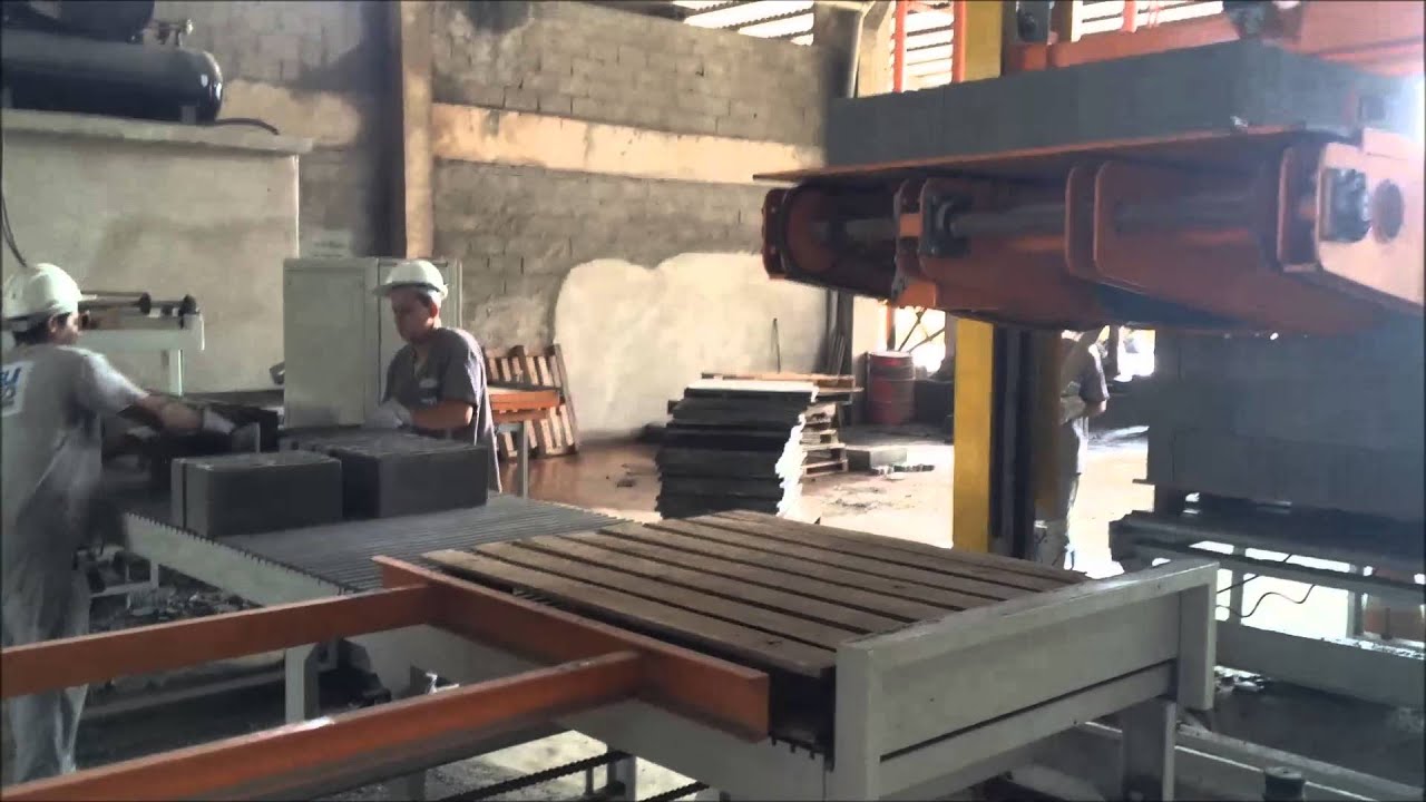 Paletizador de blocos e paver automatico