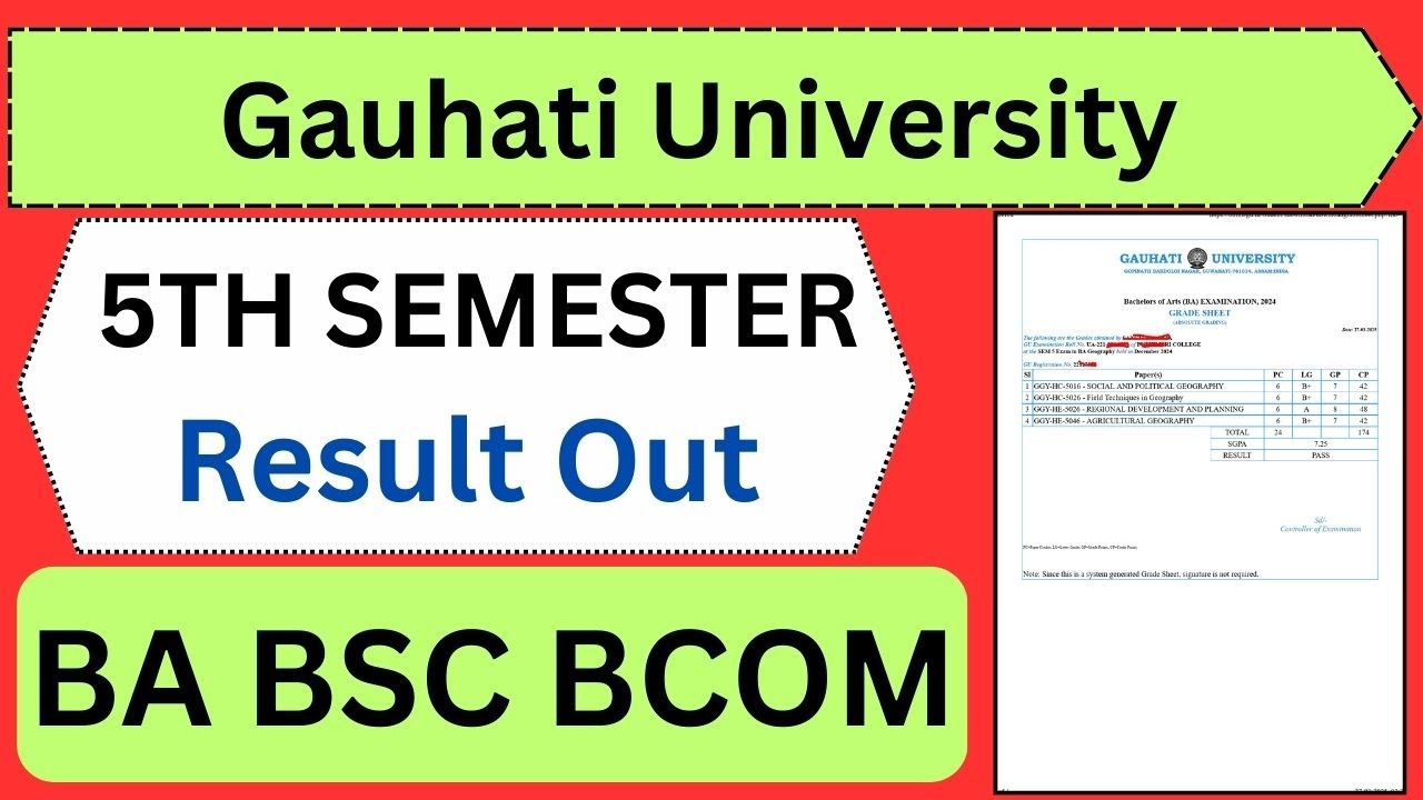 BA BSC BCOM 5TH SEMESTER RESULT 2025 | Gauhati University