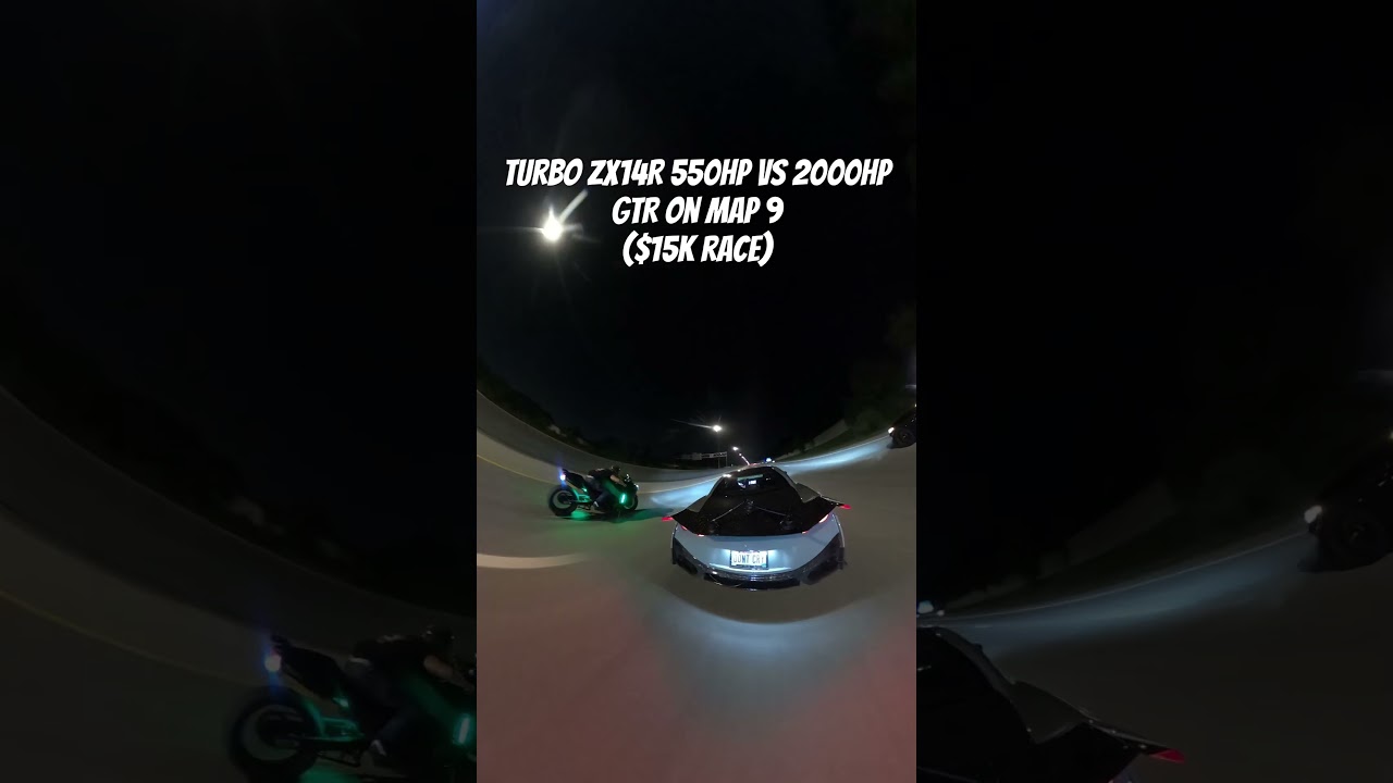 Turbo ZX-14R 550HP vs 2000HP GTR Map 9 ($15,000 Race)