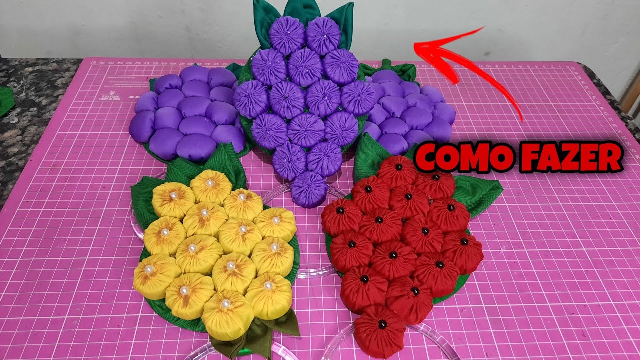 Como Fazer PORTA PANO DE PRATO DE CACHOS DE UVA *Nena Arts*