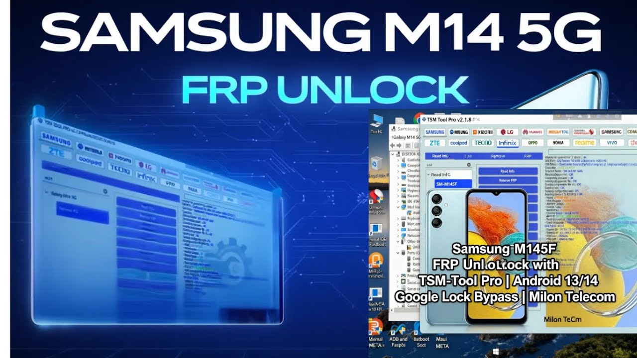 Samsung m145F FRP Unlock with TSM-Tool Pro | Android 13/14 Google Lock Bypass | Milon Telecom