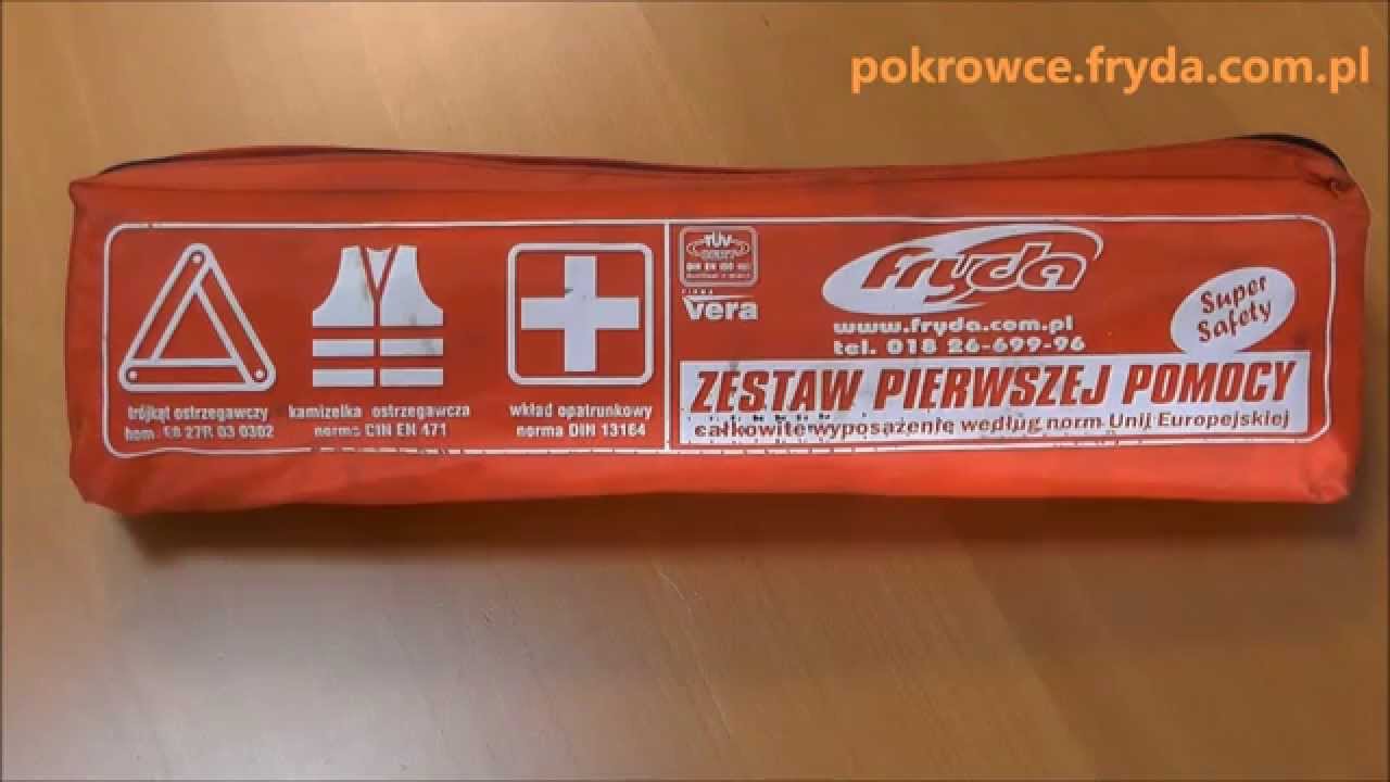 Wyposażenie apteczki samochodowej norma DIN 13164