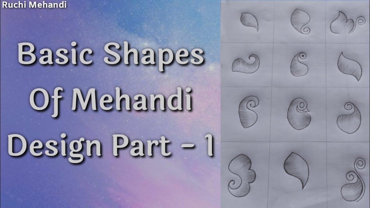 Basic Shapes Of Mehandi For Beginner's 😊 Pencil Shading  Mehandi Design 🙂 Ruchi Mehandi 2020