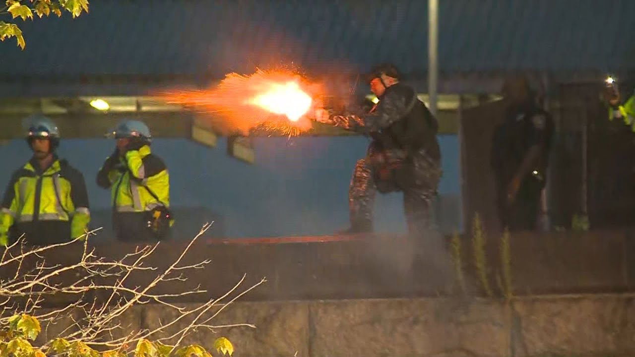 Fireworks fired at Brockton police; Projectiles, tear gas fired at crowd