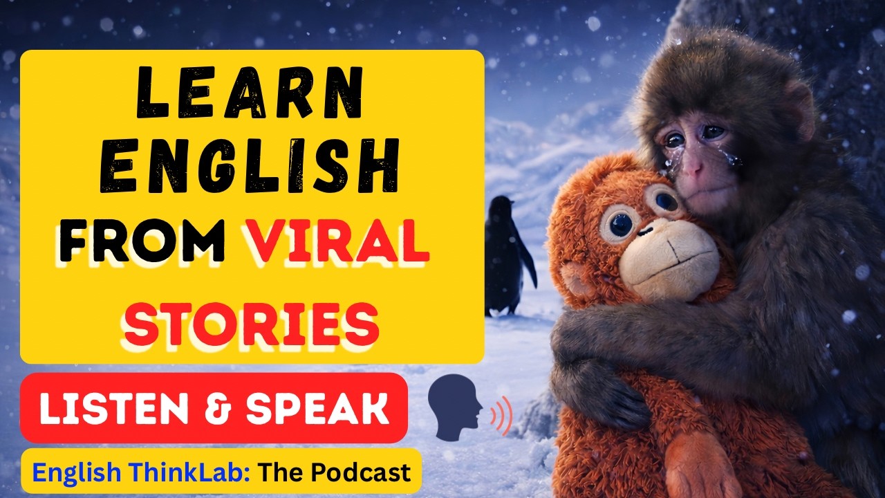 English Conversation Practice | The Viral Monkey & Penguin Story | Shadowing Practice