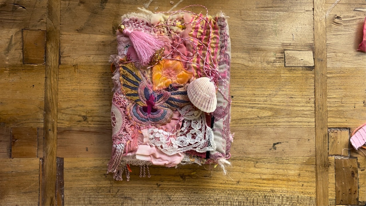 Removable Textile Book Cover | #slowstitching | Easy Project