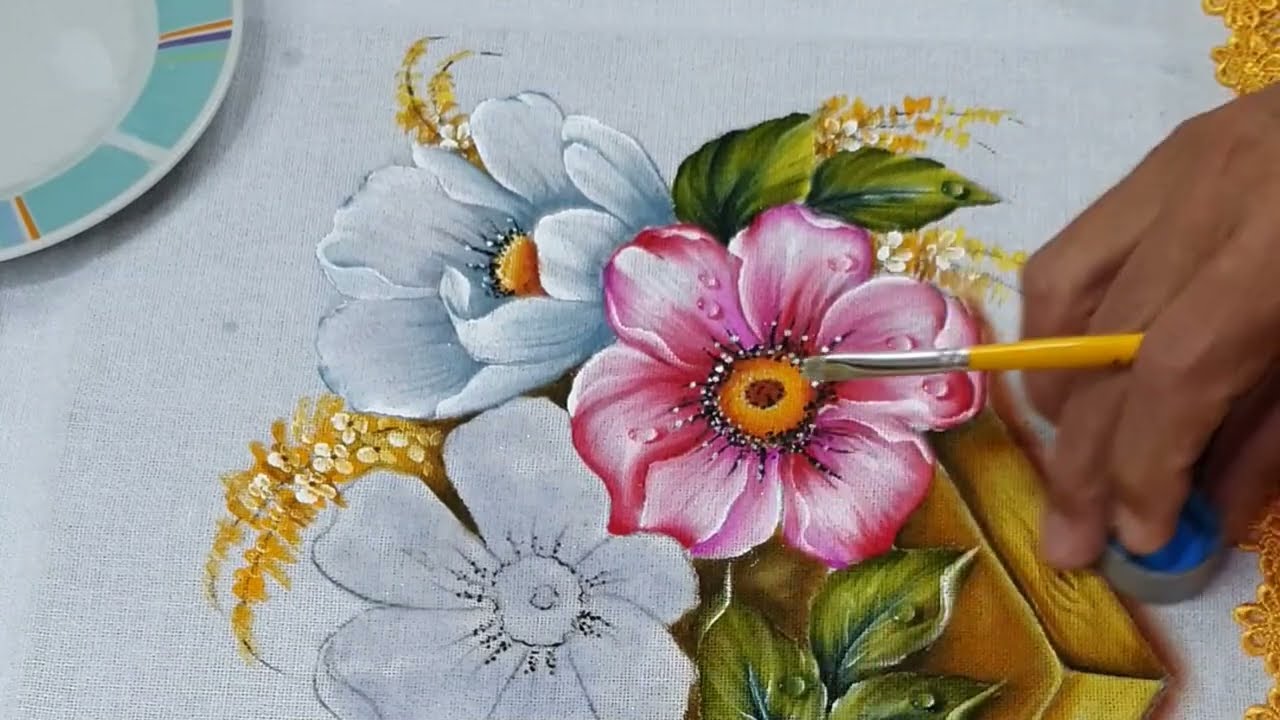 Roberto Ferreira - Vamos aprender a Pintar Tabua de Frios com Flores Silvestres - Parte 2