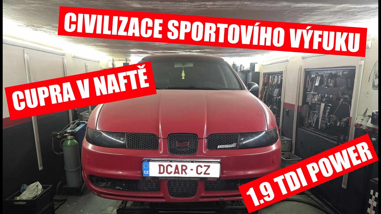Seat Leon Cupra 1.9 TDI - úpravený koncový tlumič na holém potrubí straight pipe
