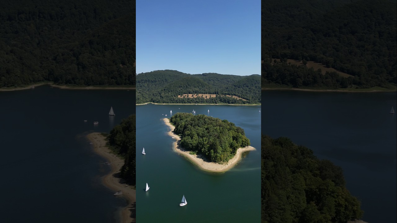 Jezioro Solińskie z lotu ptaka #bieszczady #solina #jeziorosolinskie