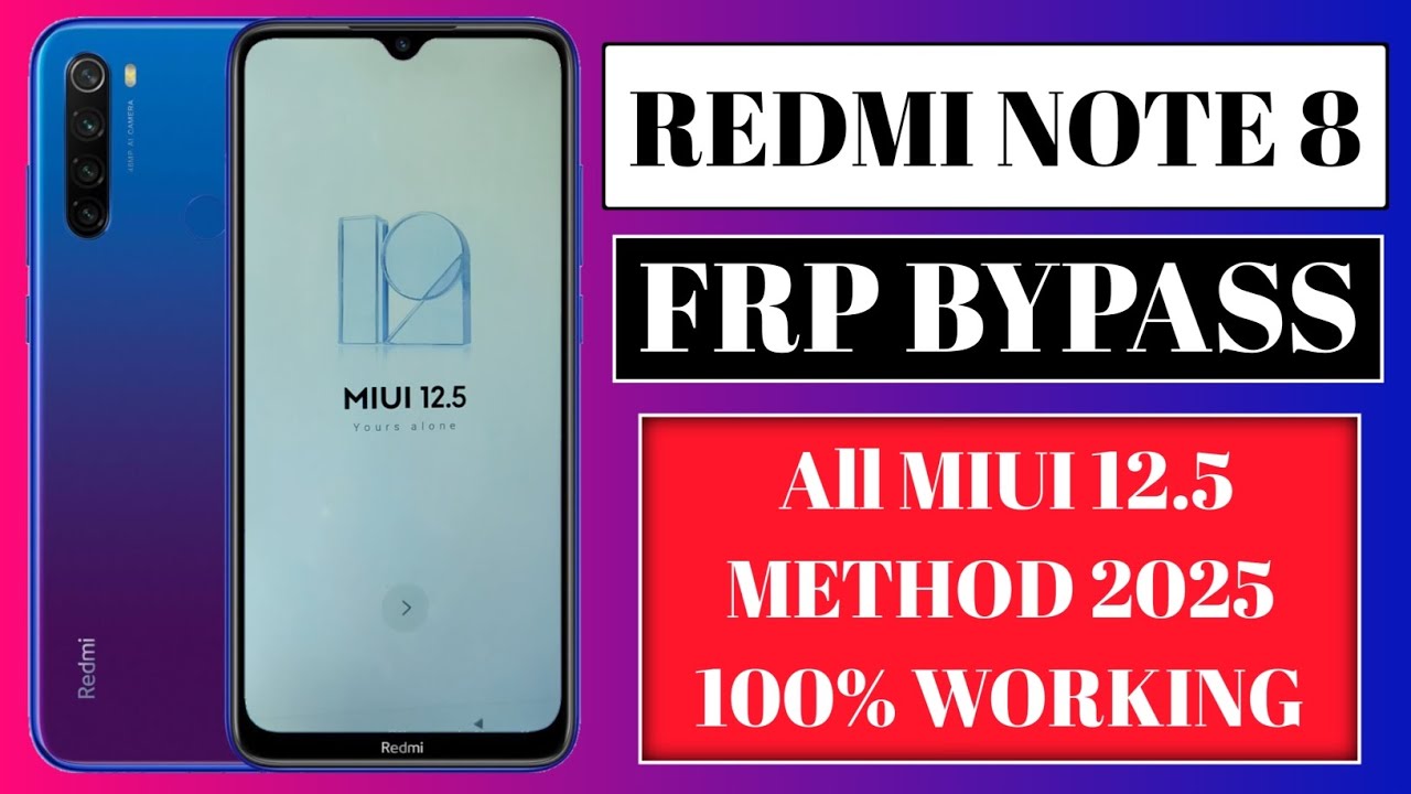 REDMI Note 8 Frp Bypass MIUI 12.5 | New Method | REDMI Note 8 Frp Bypass 2025