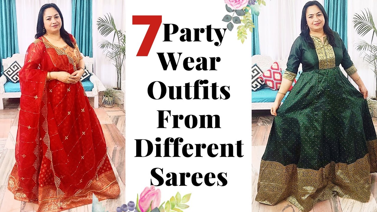 Latest dress designs 2022|Reuse old saree Ideas|Party wear dress from old saree|saree reuse ideas