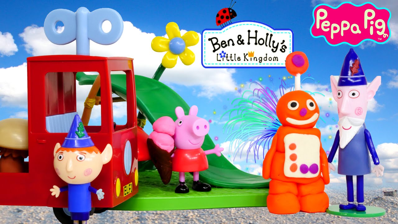 Play Doh Ben & Holly's Delivery Truck Peppa Pig Wise Elf Playdough Ice Cream DCTC Toy Episodes