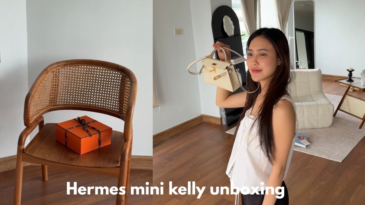 Hermes mini kelly unboxing and try-on! 🍊🖤