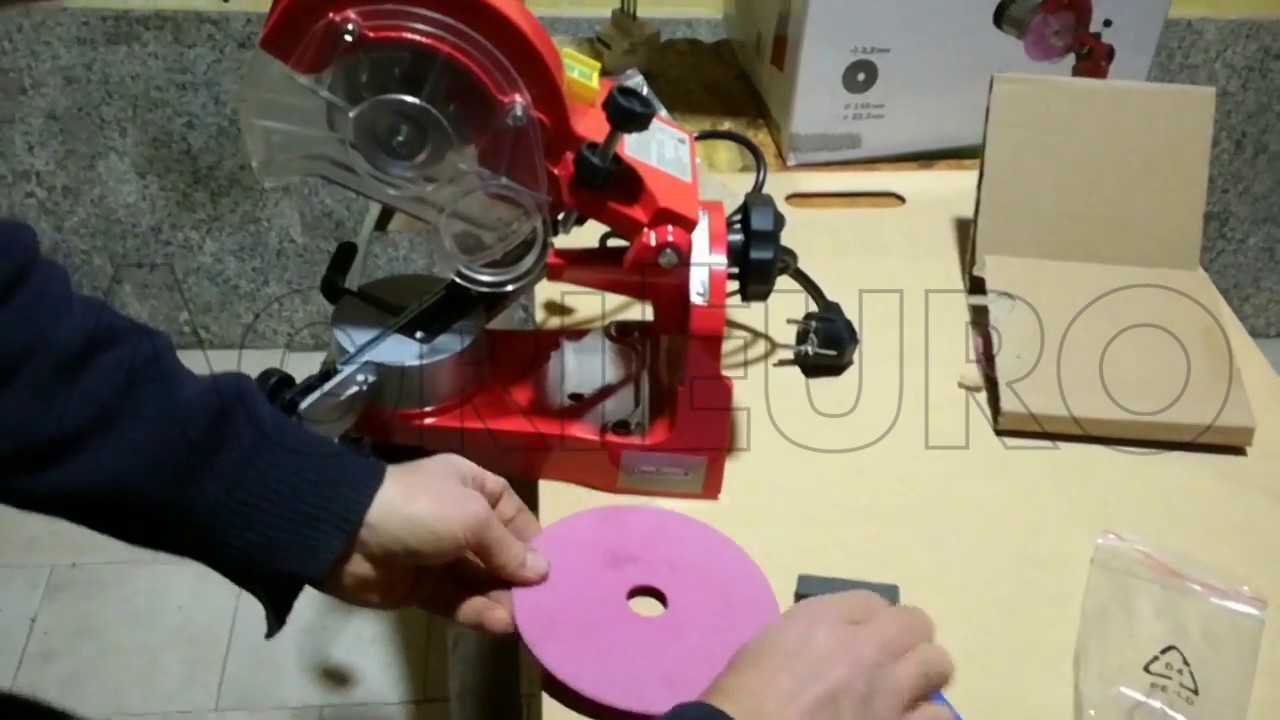 Montaggio affilacatene motosega professionale GeoTech