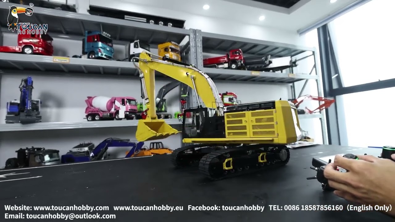 How to oeprate 1/14 LESU RC Hydraulic Excavator 374F,light, see radio settings.