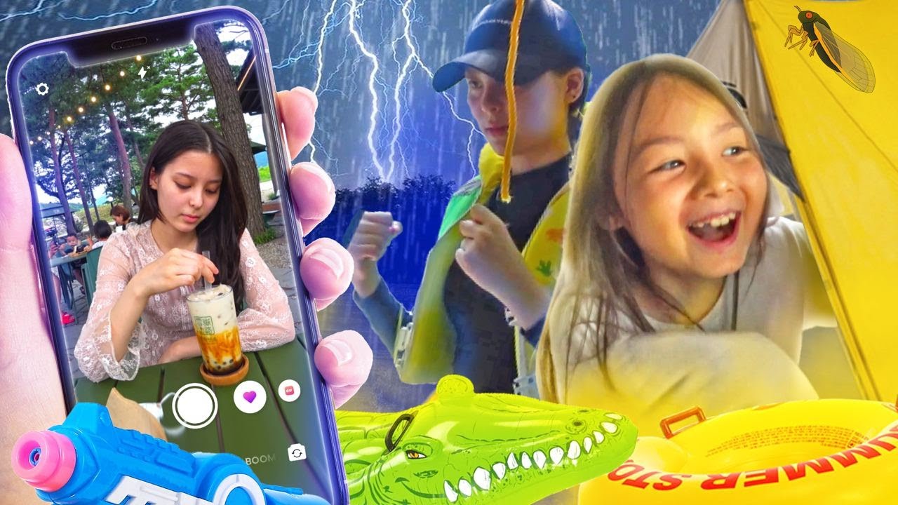 Дождь не помеха для веселья:) Семейный кемпинг / KOREA VLOG /