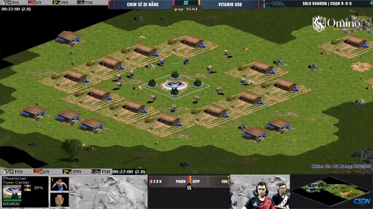 Chim Sẻ Đi Nắng vs U98 | Solo random chạm 9 | 02/05/2024 #aoe #chimsedinang