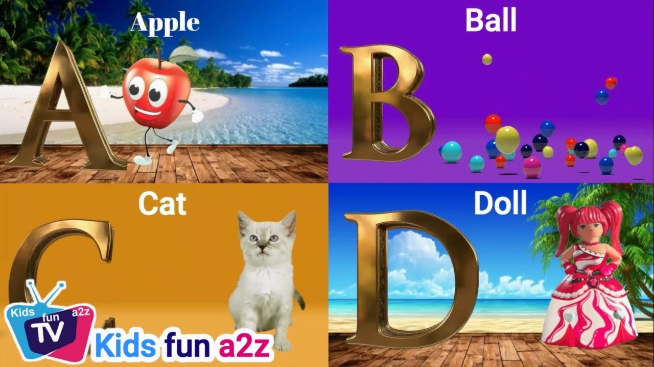 A for Apple, English Alphabet, abcd song, abc song, abcd rhymes – Kids fun a2z TV – Nursery Rhymes
