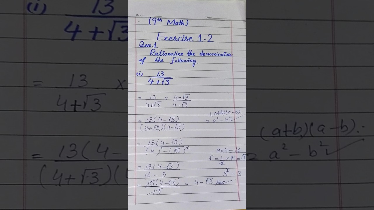 9th Class Math New Book 2025| Exercise 1.2 Q1 (i-iii) | Rational vs Irrational NumberslStudywithSKB