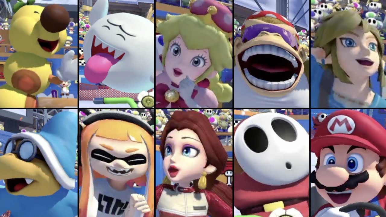 【Mario Kart 8 Deluxe】 - All Characters Winning Animations (DLC Included) !（full edition）