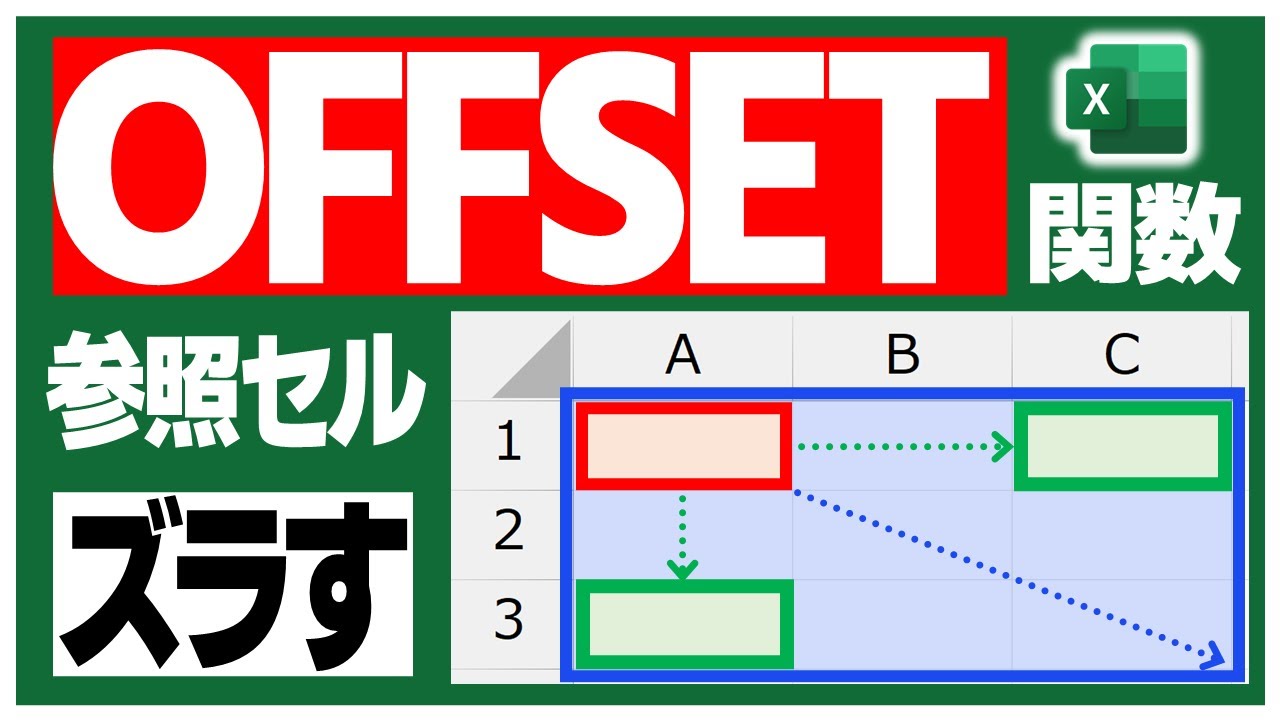 【Excel OFFSET関数】INDIRECT以外にも、参照するセルの位置や範囲を動的に変更できる関数があるんです❗️【YT0162】