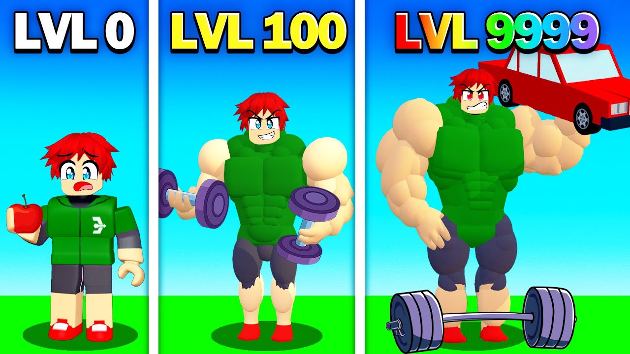 СЛАБЫЙ NOOB, КОТОРЫЙ ТРЕНИРОВАЛСЯ, ЧТОБЫ СТАТЬ СИЛЬНЫМ И ГИГАНТСКИМ В ROBLOX…