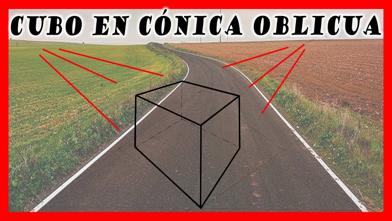 🧊 Como dibujar un cubo en perspectiva con dos puntos de fuga 👀 Aprende cónica oblicua