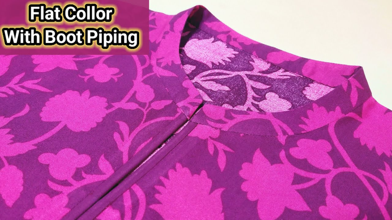New Latest Flat Collor Neck  Design with Boot Piping Cutting and Stitching Step by Step