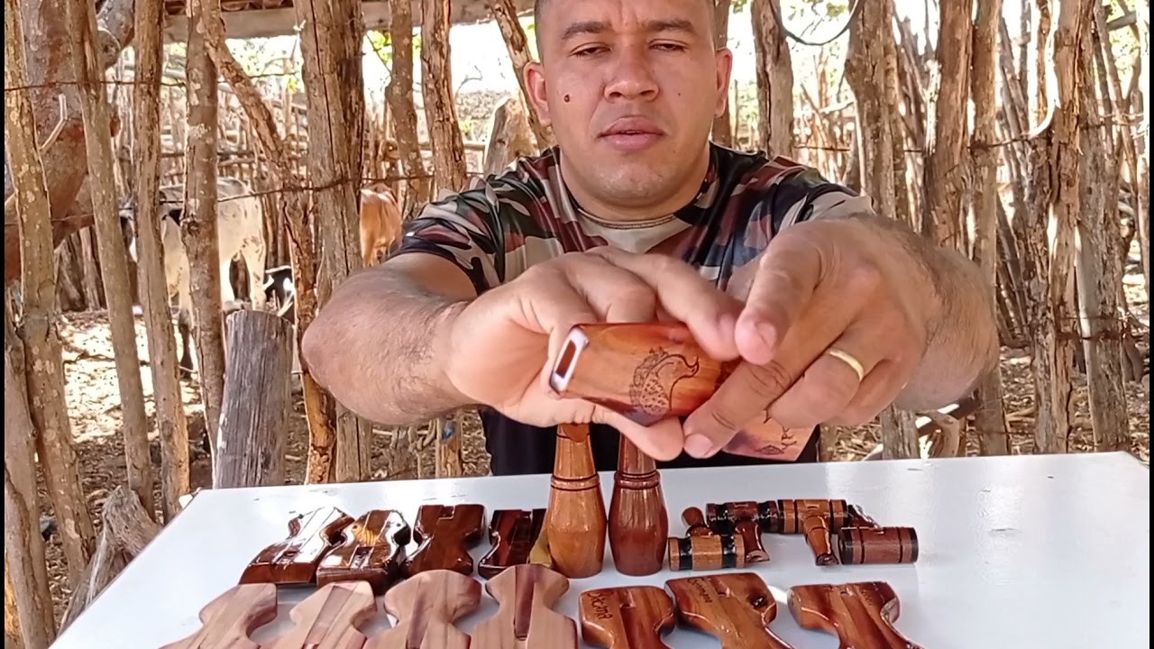 Pios da inhabu pé Roxo, exclusivo do canal feito em madeira de Aroeira Peças de colecionadores !!!