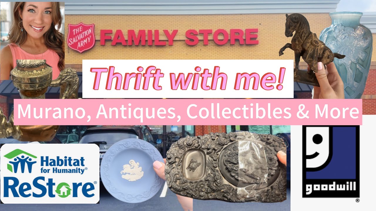 Thrift with me! Murano Glass, Antiques, Pottery, Collectibles & more! 